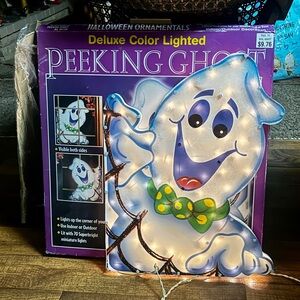 JMC Impact ~22” Halloween Happy Ghost 2 Sided Lighted Window Decor Display W/Box